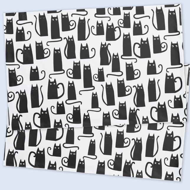 Black Cat Fun Pillow Case (Fun Black Cat pattern pillow cases)