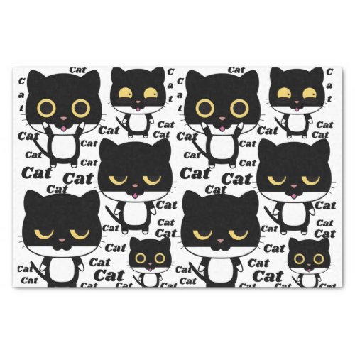 Black cat fun with big eyes  tissue paper