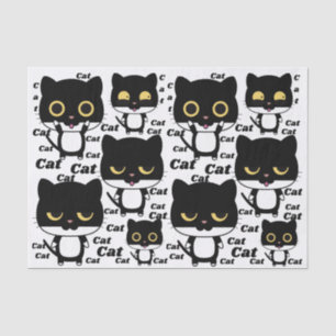 Black cat fun with big eyes tissue paper