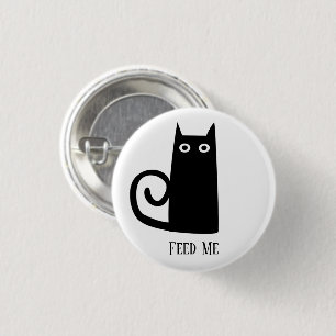 Black Cat Funny Button
