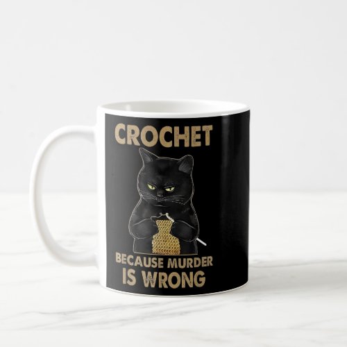 Black Cat Funny Crochet Vintage Crochet Knitting  Coffee Mug
