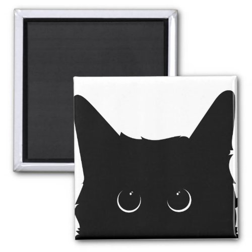 Black Cat Funny Cute Face Magnet