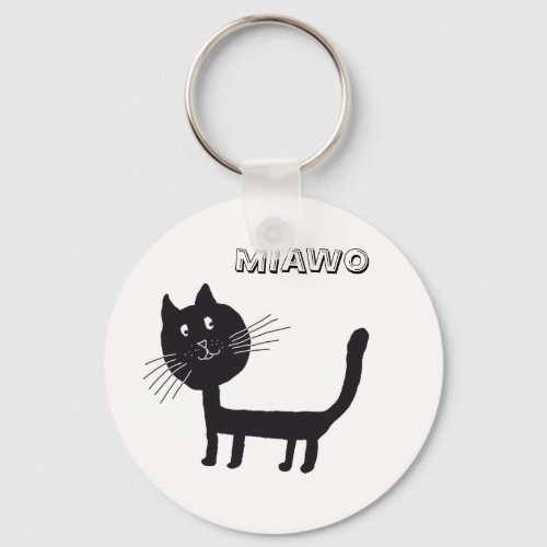 Black Cat Funny Key Ring