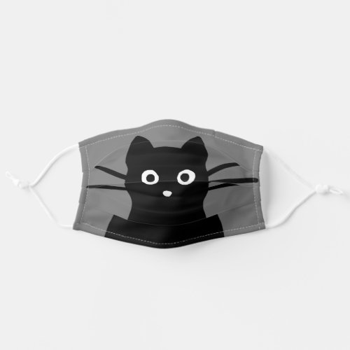 Black Cat  Funny Peeking Black Kitty Adult Cloth Face Mask