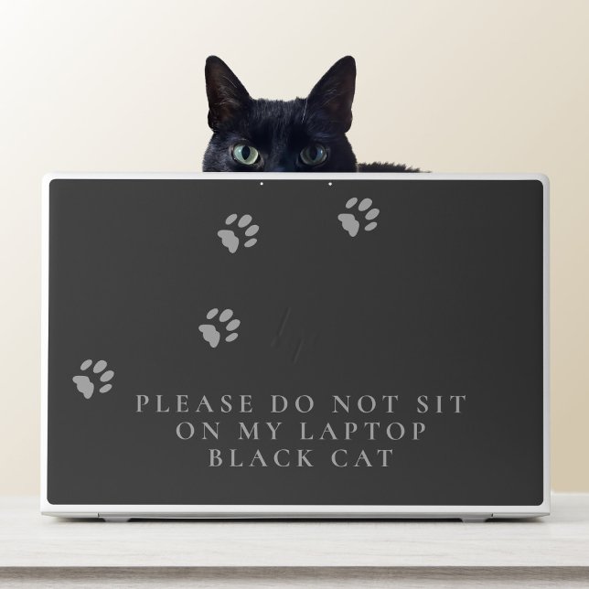Black Cat Funny Quote Pet Paw Print HP Laptop Skin (Creator Uploaded)