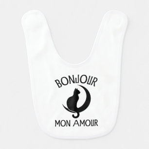 Black Cat Funny Saying Cat Quote Baby Bib