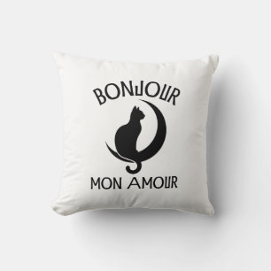 Black Cat Funny Saying Cat Quote Throw Pillow
