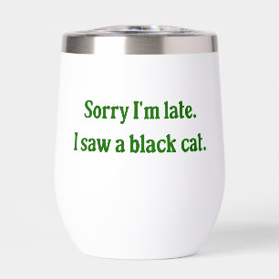 Black Cat Funny Thermal Wine Tumbler