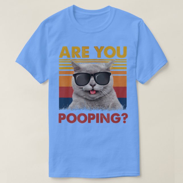 black cat  funny womens are you pooping meowy cat  T-Shirt (Design Front)