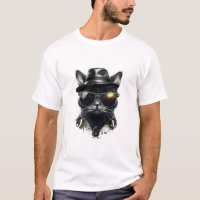 Black Cat Gangster Realistic T-Shirt