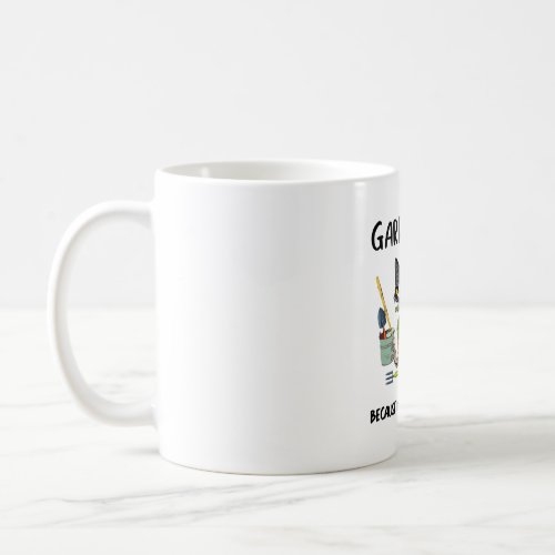 BLACK CAT GARDENING BECAUSE MURDER IS WRONG COFFEE MUG