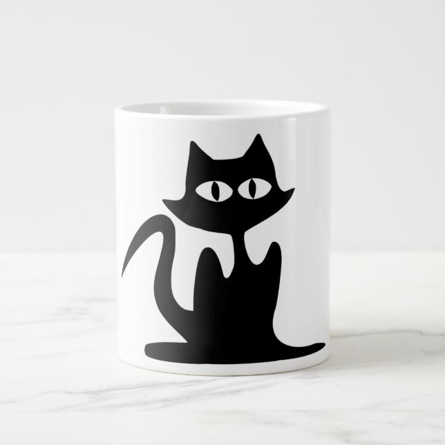 BLACK CAT GIANT COFFEE MUG (Front)