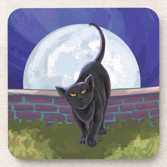 Black Cat Gifts & Accessories Beverage Coaster (Front)