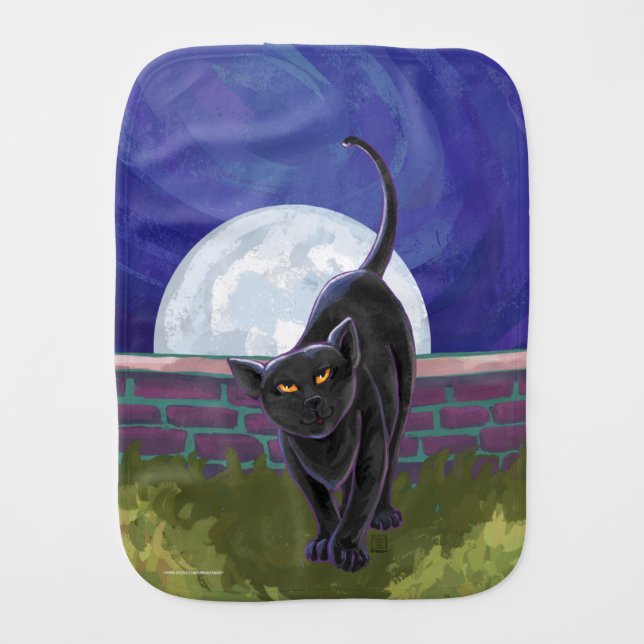 Black Cat Gifts & Accessories Burp Cloth (Front)