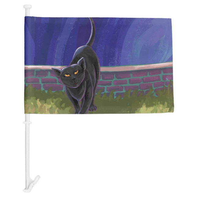 Black Cat Gifts & Accessories Car Flag (Front)