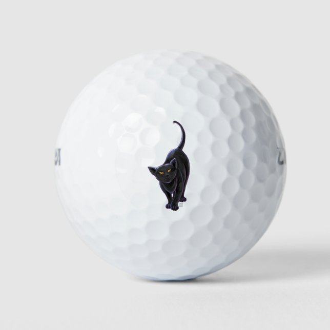 Black Cat Gifts & Accessories Golf Balls (Front)