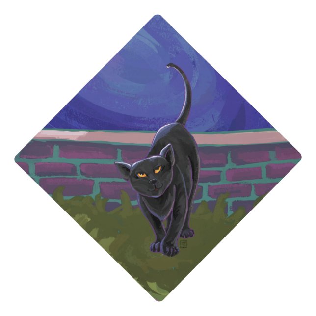 Black Cat Gifts & Accessories Graduation Cap Topper (Front)