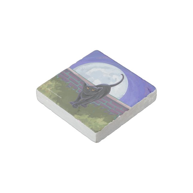 Black Cat Gifts & Accessories Stone Magnet (Angled)