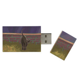 Black Cat Gifts &amp; Accessories Wood USB Flash Drive