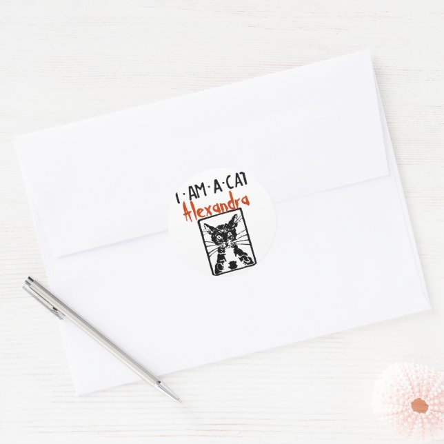 Black Cat Gifts Classic Round Sticker (Envelope)
