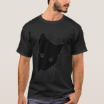 Black Cat Gifts For Women Girls Funny Cute Peeking T-Shirt