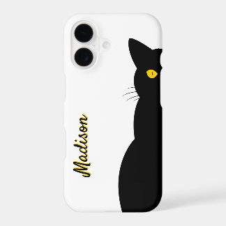 BLACK CAT Golden Eyes Customizable iPhone 17 Case