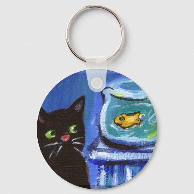 Black Cat goldfish Keychain (Front)
