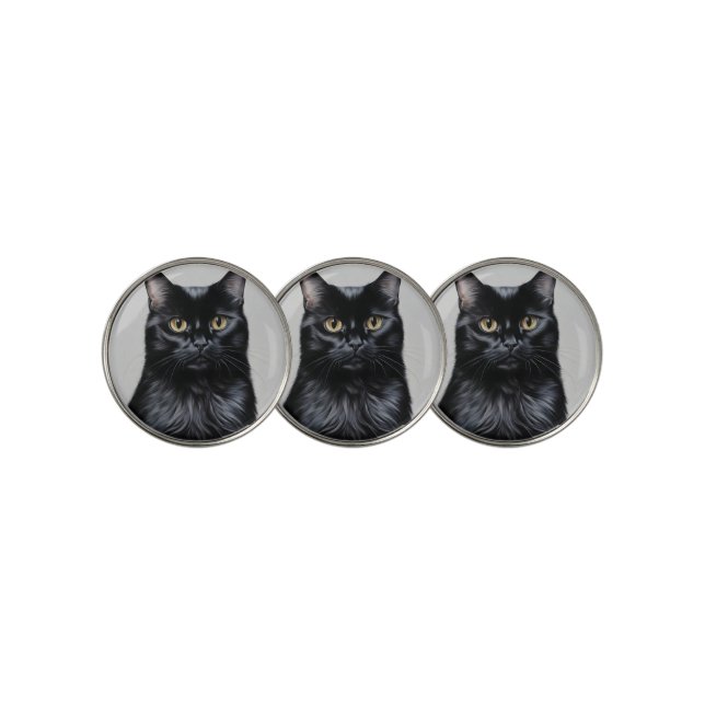 Black Cat Golf Ball Marker (3 Up)