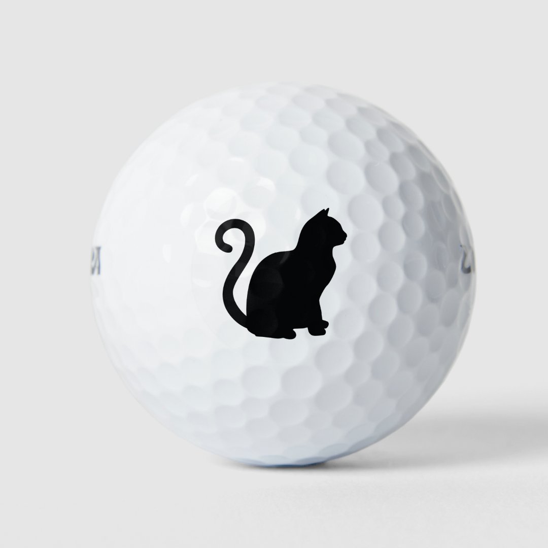 Black Cat Golf Balls Zazzle