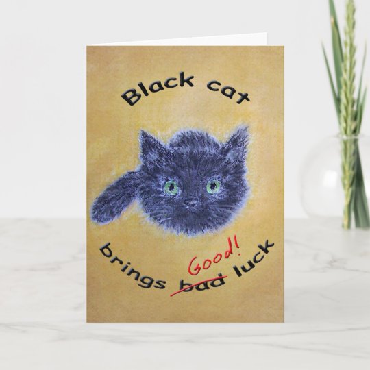 Black Cat Good Luck Card