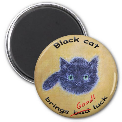 Black cat good luck magnet