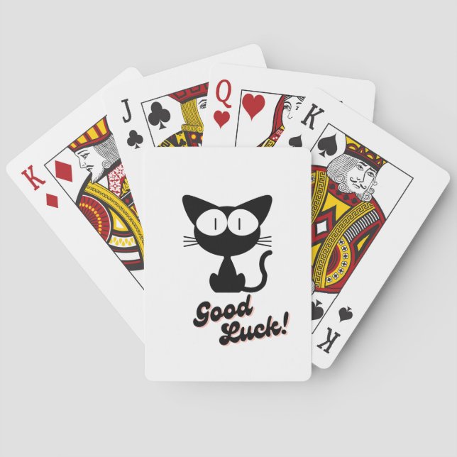 Black cat & "Good luck" Poker Cards (Back)