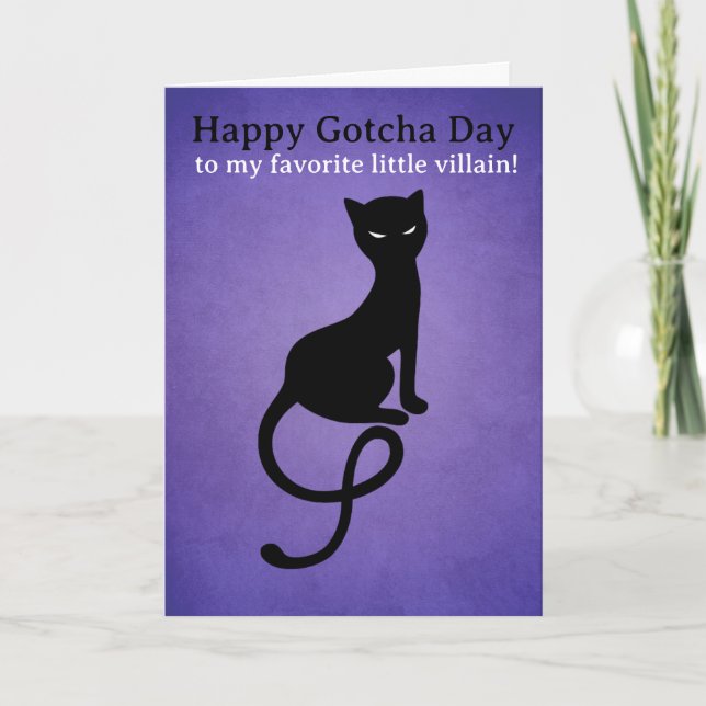 Black Cat Gotcha Day Card - Funny Void Cat (Front)