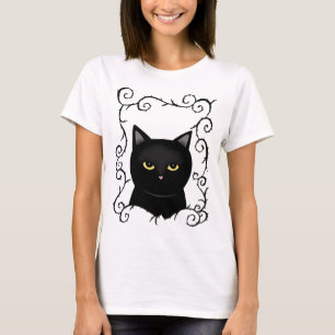 Black Cat Goth black cat lover Halloween Horror T-Shirt