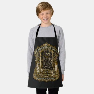 Black Cat Gothic Gold Midnight Reading Society Apron