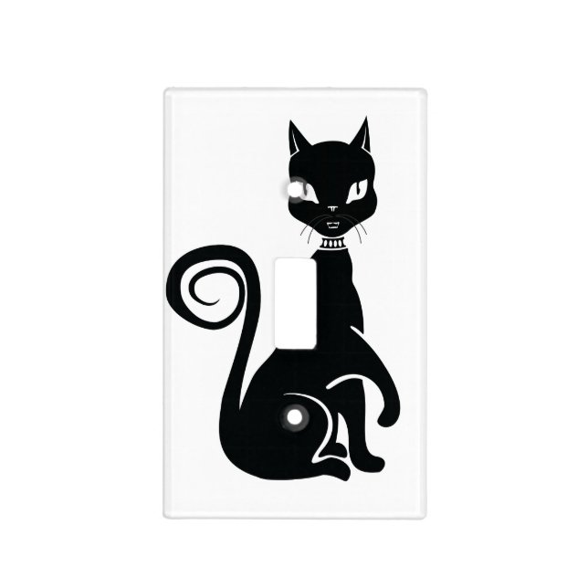 Black cat gothic light switch cover (Front)