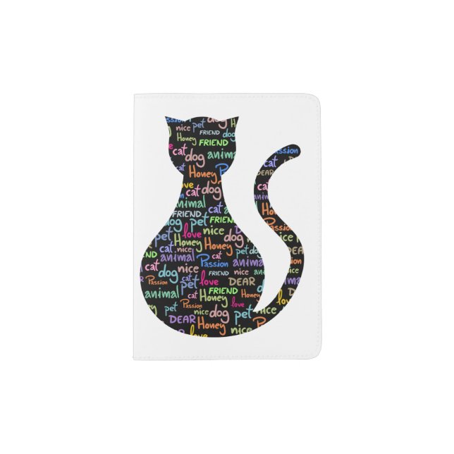 Black Cat Grafitti Passport Holder (Front)