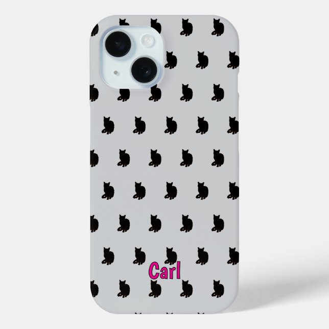 Black Cat (Gray) Case-Mate iPhone Case (Back)
