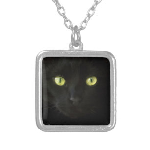 Black Cat Green Eyes necklace