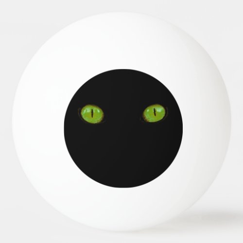 Black Cat Green Eyes Photo Ping Pong Ball