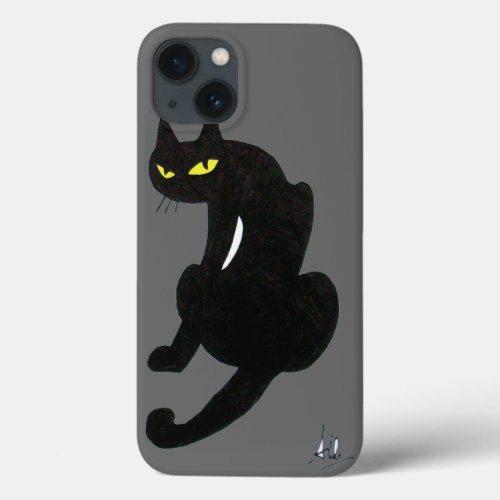 BLACK CAT grey iPhone 13 Case