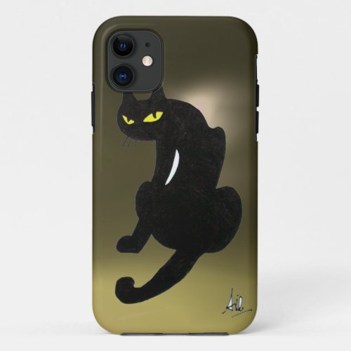 BLACK CAT grey iPhone 11 Case