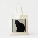 Black Cat Grey Tote Bag