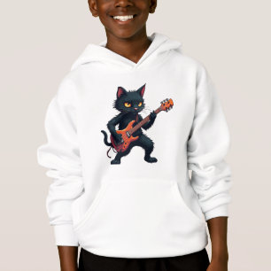 Black Cat Guitar Player Hoodie