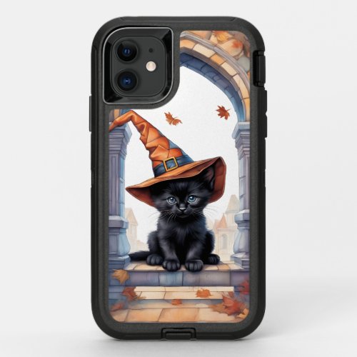 Black Cat Halloween 2023 OtterBox Defender iPhone 11 Case