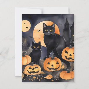 Black Cat Halloween A Holiday Card