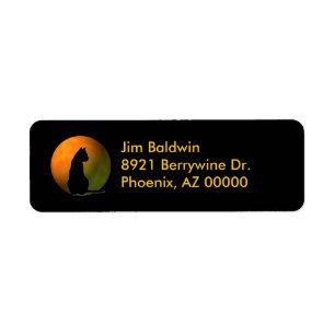 Black Cat Halloween Address Labels
