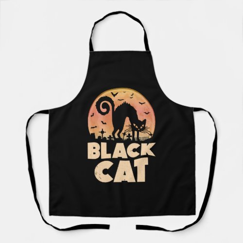 Black Cat Halloween Apron