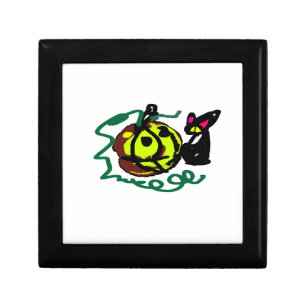 Black Cat Halloween art Gift Box