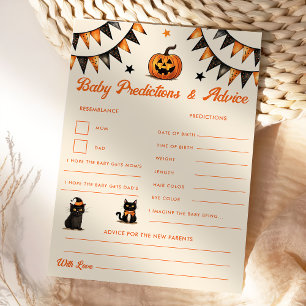 Black Cat Halloween Baby Predictions & Advice Card